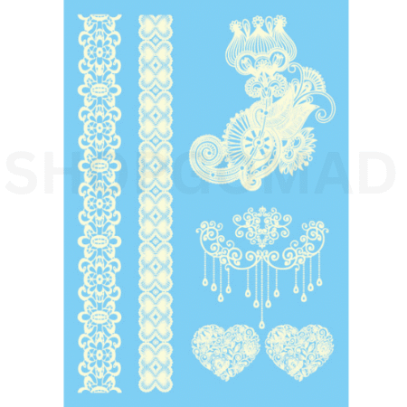 White Heart Waterproof Temporary Tattoo By ShopGomad