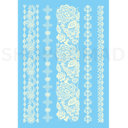 White Henna Band Waterproof Temporary Tattoo By ShopGomad