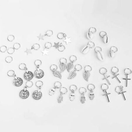 Hair Braid Decorative Silver Hair Rings By ShopGomad (20 PIECE)