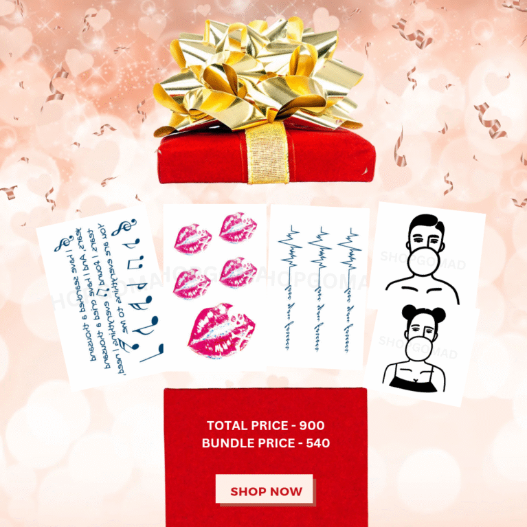 Valentines 5 Bundle Pack Temporary Tattoo By ShopGomad