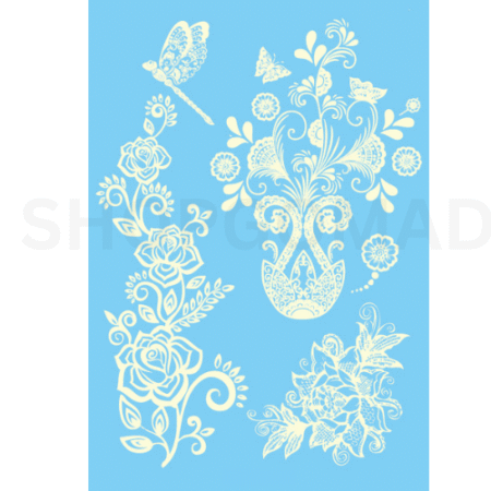 White  Boho Waterproof Temporary Tattoo By ShopGomad