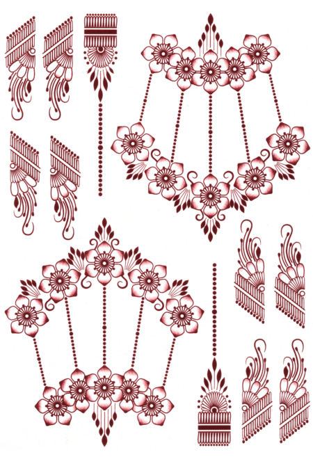 HEENA MEHNDI WATERPROOF TEMPORARY TATTOO STICKER FOR BOTH HANDS