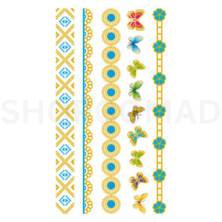 Greek Border Waterproof Metallic/Flash Temporary Tattoo By ShopGomad