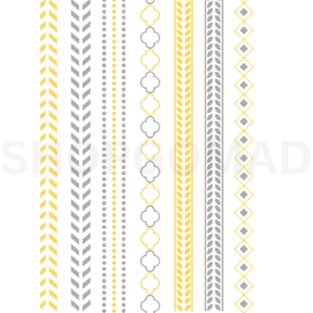 Unique Band Waterproof Metallic/Flash Temporary Tattoo By ShopGomad