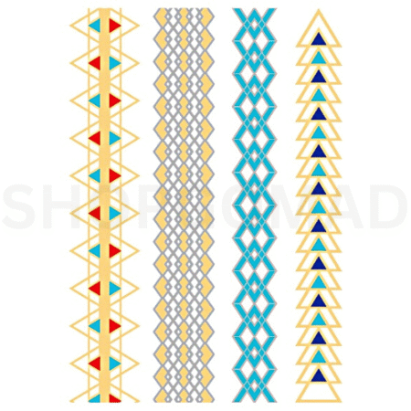 Coloured Band Waterproof Metallic/Flash Temporary Tattoo By ShopGomad
