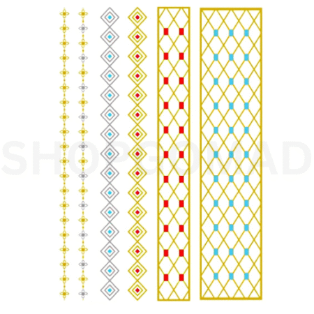 Coloured Band Waterproof Metallic/Flash Temporary Tattoo By ShopGomad