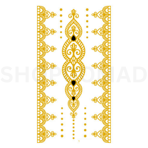 Henna Style Waterproof Metallic/Flash Temporary Tattoo By ShopGomad