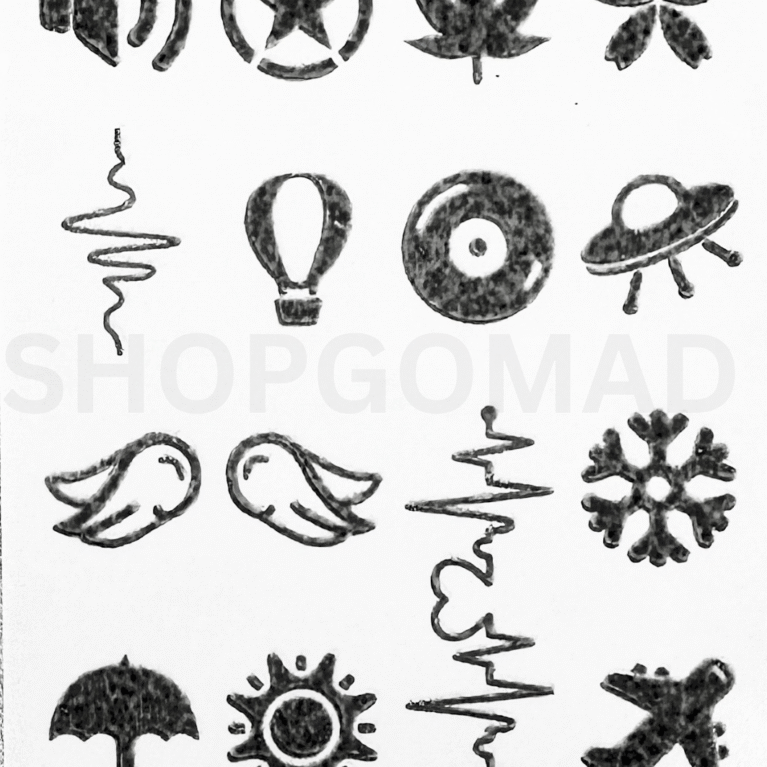 Pack Of 14 Semi Permanent Finger Ink Tattoos By ShopGomad