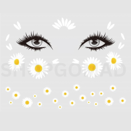 Daisies Face Floral Freckles Temporary Tattoo By ShopGomad