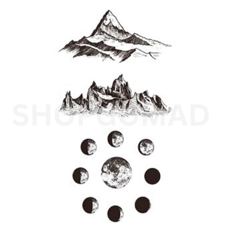 Mountain Phases Temporary Tattoo By ShopGomad