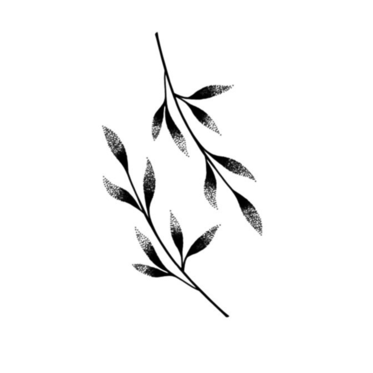 Dainty Leaf Semi Permanent ink Tattoo By ShopGomad