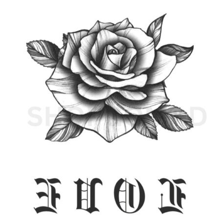 Rose Love Temporary Tattoo By ShopGomad